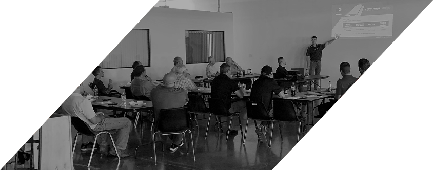 Metallic Products' Travis Wendt leading a lunch and learn event