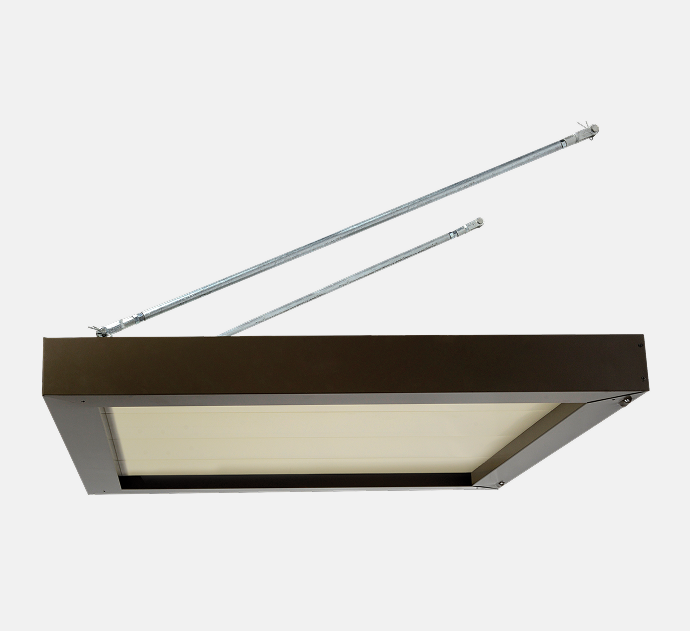 Brown personnel door canopy