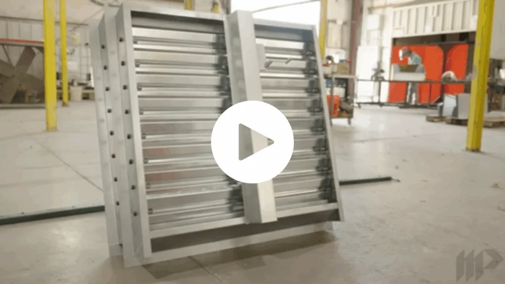 Industrial louvers on Metallic Products’ shop floor