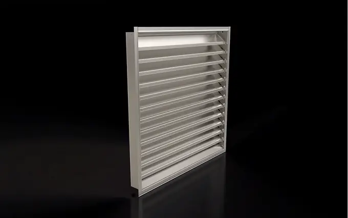 Silver fixed louver for metal buildings