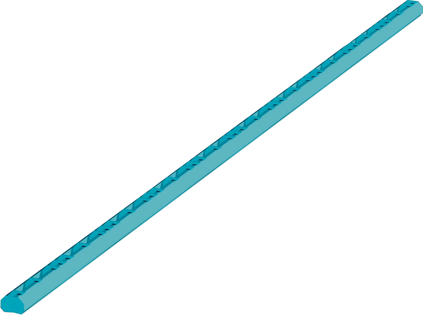 Blue continuous ridge vents in continuous run