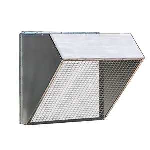Wall mount steel building weather hood
